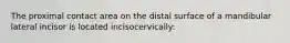 The proximal contact area on the distal surface of a mandibular lateral incisor is located incisocervically: