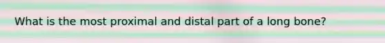 What is the most proximal and distal part of a long bone?