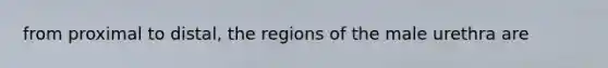 from proximal to distal, the regions of the male urethra are