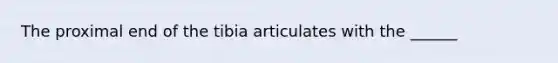 The proximal end of the tibia articulates with the ______