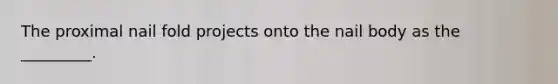 The proximal nail fold projects onto the nail body as the _________.