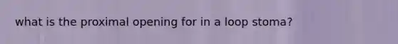 what is the proximal opening for in a loop stoma?