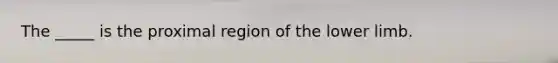 The _____ is the proximal region of the lower limb.