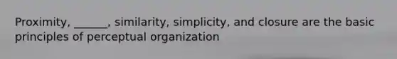 Proximity, ______, similarity, simplicity, and closure are the basic principles of perceptual organization