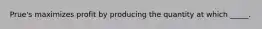 Prue's maximizes profit by producing the quantity at which _____.