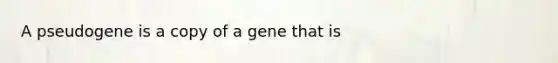 A pseudogene is a copy of a gene that is