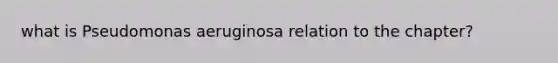 what is Pseudomonas aeruginosa relation to the chapter?