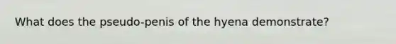 What does the pseudo-penis of the hyena demonstrate?