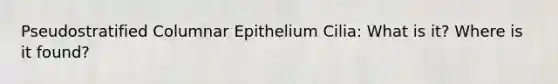 Pseudostratified Columnar Epithelium Cilia: What is it? Where is it found?