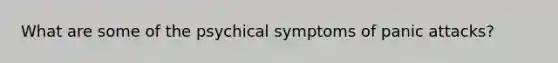 What are some of the psychical symptoms of panic attacks?