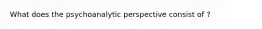 What does the psychoanalytic perspective consist of ?