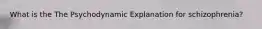 What is the The Psychodynamic Explanation for schizophrenia?