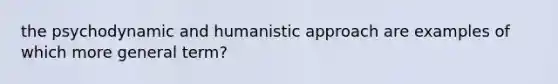 the psychodynamic and humanistic approach are examples of which more general term?