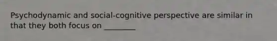 Psychodynamic and social-cognitive perspective are similar in that they both focus on ________