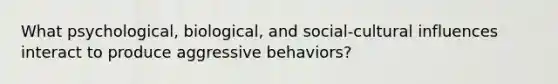 What psychological, biological, and social-cultural influences interact to produce aggressive behaviors?