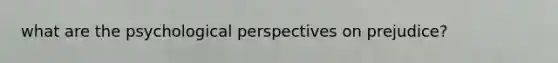 what are the psychological perspectives on prejudice?