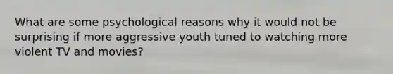 What are some psychological reasons why it would not be surprising if more aggressive youth tuned to watching more violent TV and movies?