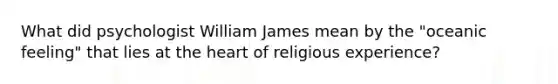 What did psychologist William James mean by the "oceanic feeling" that lies at the heart of religious experience?