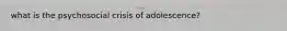 what is the psychosocial crisis of adolescence?