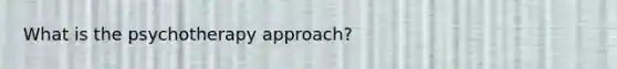 What is the psychotherapy approach?