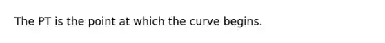 The PT is the point at which the curve begins.