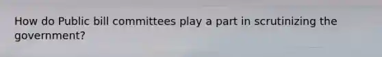 How do Public bill committees play a part in scrutinizing the government?