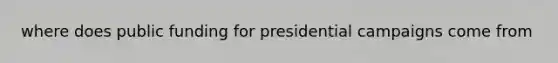 where does public funding for presidential campaigns come from