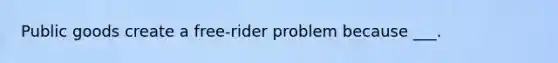 Public goods create a free-rider problem because ___.