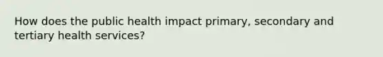 How does the public health impact primary, secondary and tertiary health services?