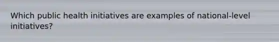 Which public health initiatives are examples of national-level initiatives?