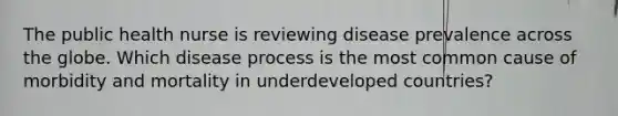 The public health nurse is reviewing disease prevalence across the globe. Which disease process is the most common cause of morbidity and mortality in underdeveloped countries?