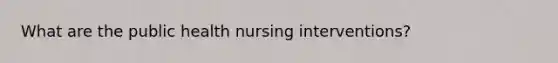 What are the public health nursing interventions?