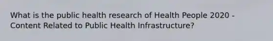 What is the public health research of Health People 2020 - Content Related to Public Health Infrastructure?