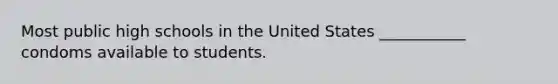 Most public high schools in the United States ___________ condoms available to students.