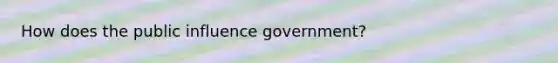 How does the public influence government?