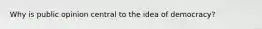Why is public opinion central to the idea of democracy?