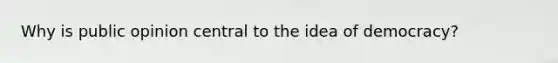 Why is public opinion central to the idea of democracy?