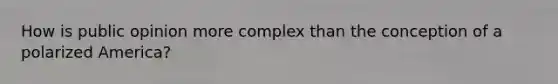 How is public opinion more complex than the conception of a polarized America?