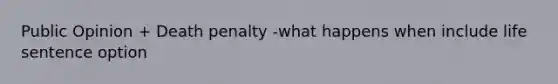 Public Opinion + Death penalty -what happens when include life sentence option