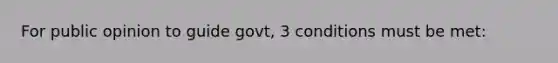 For public opinion to guide govt, 3 conditions must be met: