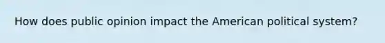 How does public opinion impact the American political system?