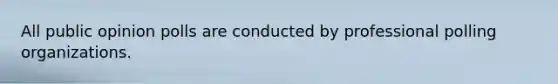 All public opinion polls are conducted by professional polling organizations.