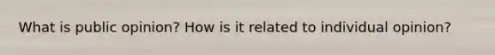 What is public opinion? How is it related to individual opinion?