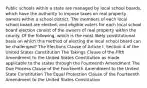 Public schools within a state are managed by local school boards, which have the authority to impose taxes on real property owners within a school district. The members of each local school board are elected, and eligible voters for each local school board election consist of the owners of real property within the county. Of the following, which is the most likely constitutional basis on which this method of electing the local school board can be challenged? The Elections Clause of Article I, Section 4 of the United States Constitution The Takings Clause of the Fifth Amendment to the United States Constitution as made applicable to the states through the Fourteenth Amendment The Due Process Clause of the Fourteenth Amendment to the United State Constitution The Equal Protection Clause of the Fourteenth Amendment to the United States Constitution