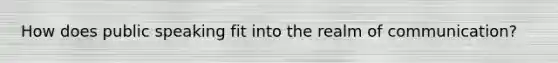 How does public speaking fit into the realm of communication?