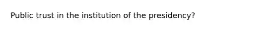 Public trust in the institution of the presidency?