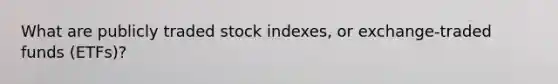 What are publicly traded stock indexes, or exchange-traded funds (ETFs)?