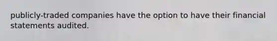 publicly-traded companies have the option to have their financial statements audited.