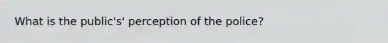 What is the public's' perception of the police?