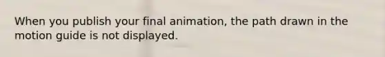 When you publish your final animation, the path drawn in the motion guide is not displayed.